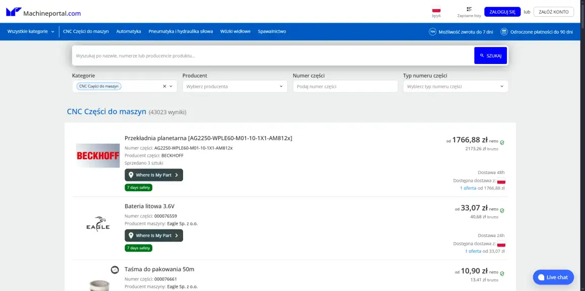 Zdjęcie projektu Machineportal.com - Marketplace